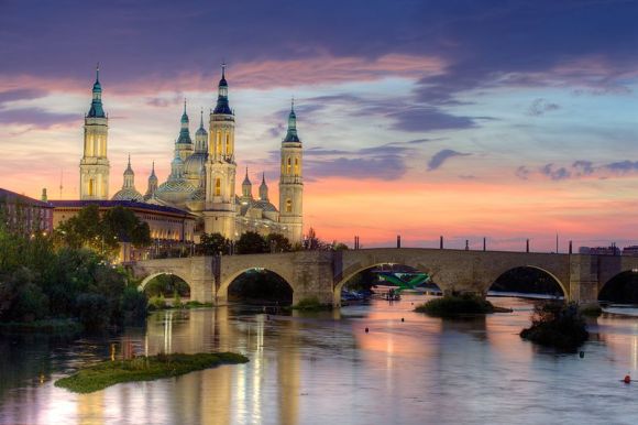 Basilica of Our Lady of the Pillar and the Ebro River, Zaragoza, Wiki Loves Monuments 2012 finalist, Spain