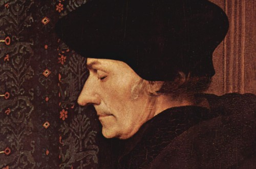 Desiderius Erasmus was a renowned humanist, scholar and theologian. Erasmus portrait by Hans Holbein the Younger, from Le Musée du Louvre. Public Domain.