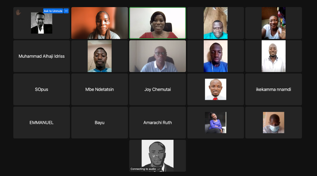 Group photo of participants at the end of the webinar on Eduwiki newsletter