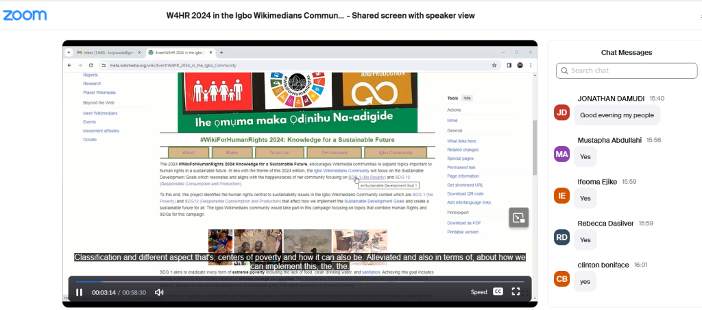 Wiki For Human Rights 2024 in the Igbo Wikimedians Community