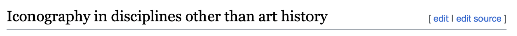 Example of a Wikipedia article's section heading with the edit links