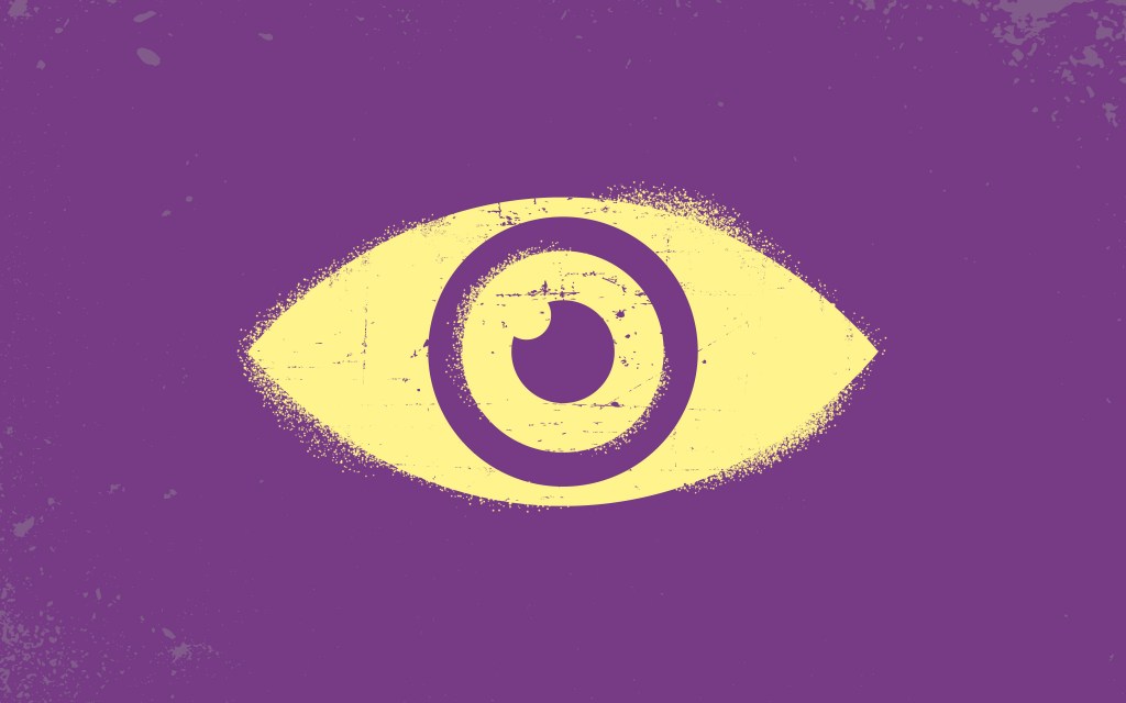 An illustration of an open eye made for a blog post warning about the risks of surveillance technologies