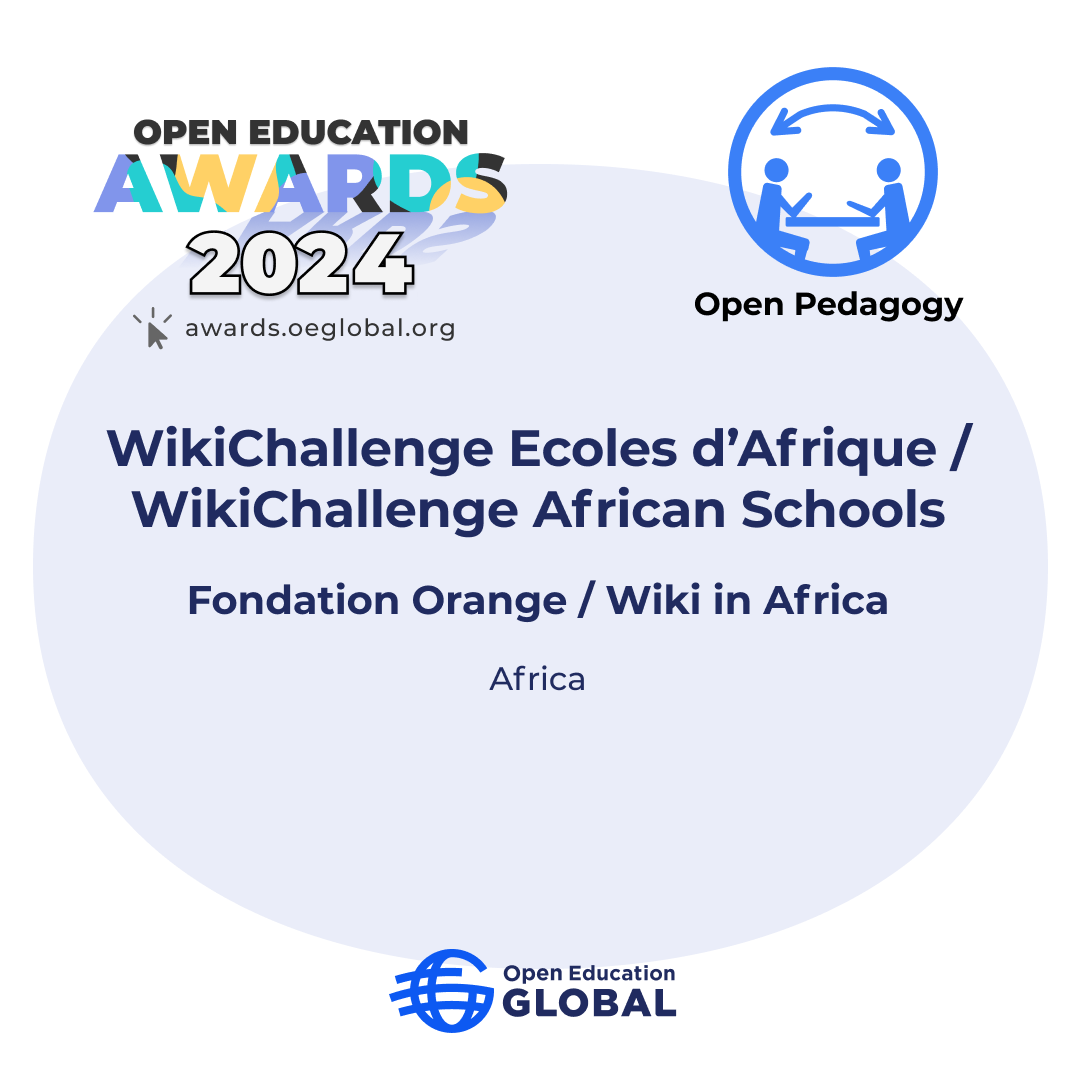 Awards 2024 card for the wikichallenge African Schools